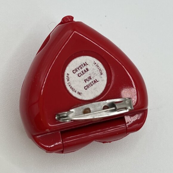 Vintage Avon Valentines Heart Lip Gloss Pin Brooch Compact with Box 1992 NOS - Picture 4 of 7